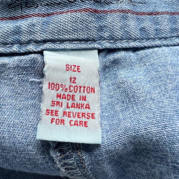 Vtg Gloria Vanderbilt Blue Denim Skirt Size 12 Button Up 100% Cotton Midi - Picture 5 of 6